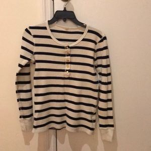 JCrew Henley Striped Long sleeves top